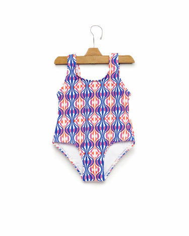 Strawberry geometric print swimsuit