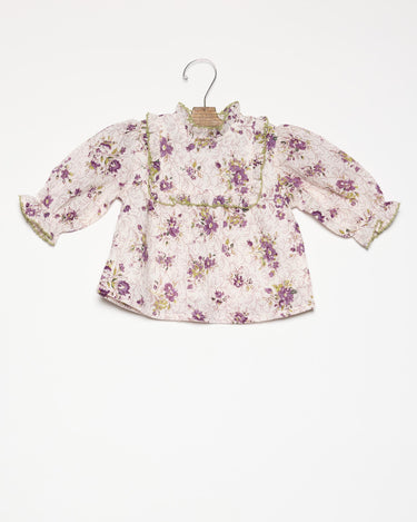 CAMISA CANESÚ MANGA VOLANTE BOUQUET PLUM