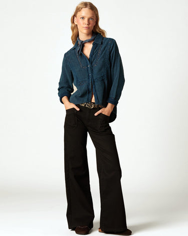 BLACK PANTS POCKETS SEAMS