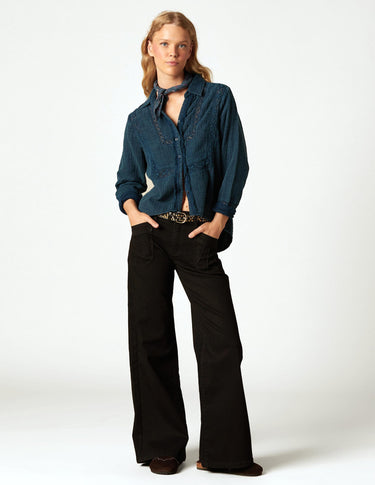 BLACK PANTS POCKETS SEAMS