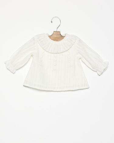 CAMISA CUELLO BEBE LACE ECRU