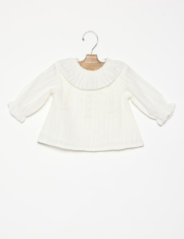 CAMISA CUELLO BEBE LACE ECRU