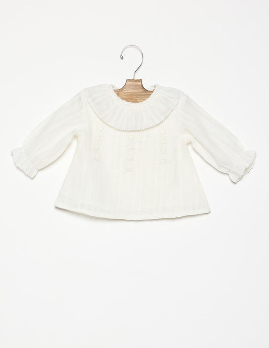 CAMISA CUELLO BEBE LACE ECRU