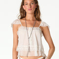 RAW LACE CREPE TOP