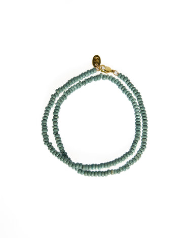 SHORT BEADED NECKLACE SAGE