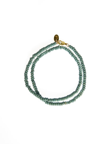SHORT BEADED NECKLACE SAGE