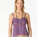 PURPLE DRAWSTRING CAMI TOP