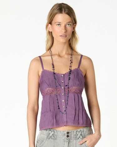 PURPLE DRAWSTRING CAMI TOP