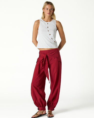 PANTALON BOMBACHO LAZADA ROJO