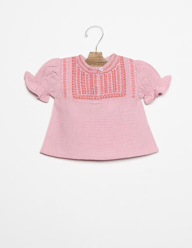 EMBROIDERED PINK SHIRT