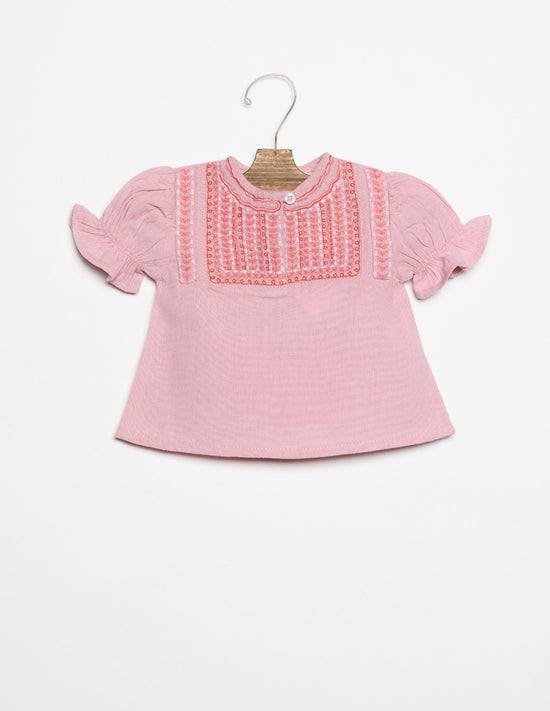 EMBROIDERED PINK SHIRT