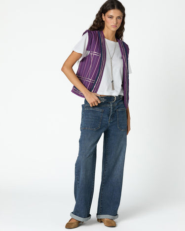 DENIM BOTONES CINTURILLA AZUL