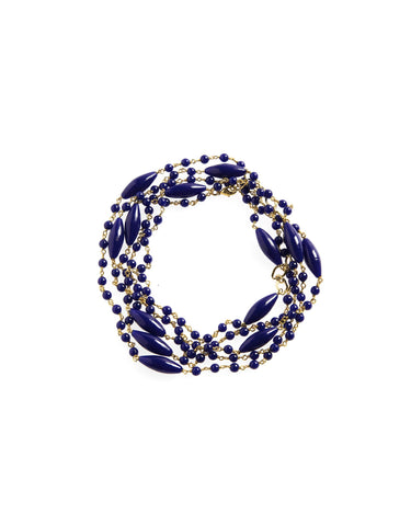 LONG BLUE GLASS NECKLACE