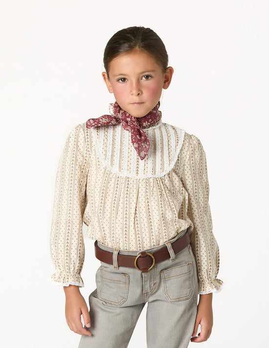 CAMISA ENCAJE FLECHA CHOCOLATE