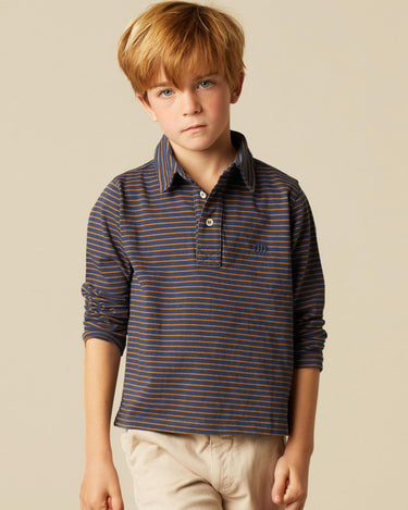 BLUE POLO BROWN STRIPE