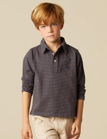 BLUE POLO BROWN STRIPE