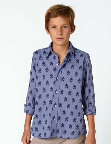 PRINT SHIRT BUTI BLUE