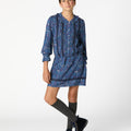VESTIDO VOLANTE NIGHT GARDEN BLUE