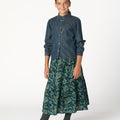 WILD BLUE RUFFLED SKIRT