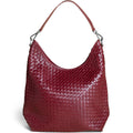 BOLSO TRENZADO PIEL GUINDA