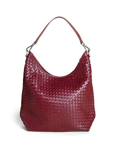 BRAIDED CHERRY LEATHER BAG