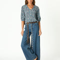 BUTTON-UP BLUE DENIM PANTS