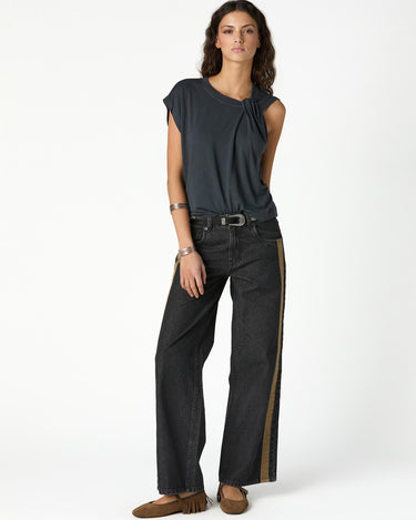 CHARCOAL DENIM CONTRAST STRAP