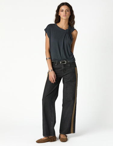 CHARCOAL DENIM CONTRAST STRAP