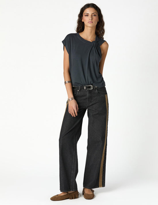 CHARCOAL DENIM CONTRAST STRAP