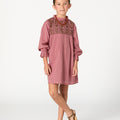 EMBROIDERED BLUSH DRESS