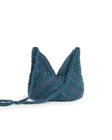 Blue multicolored knit bag