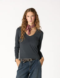 FALDA VOLANTE ANTHRACITE FLOWER
