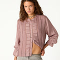 SMOKE LACE AND DRAWSTRING SHIRT
