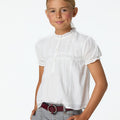 WHITE LACE AND DRAWSTRING SHIRT