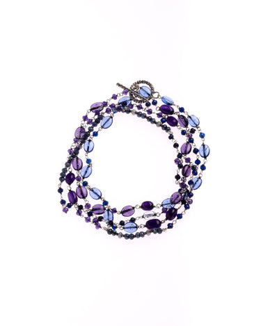 LONG BLUE STONE NECKLACE