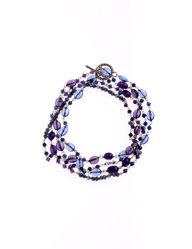 LONG BLUE STONE NECKLACE
