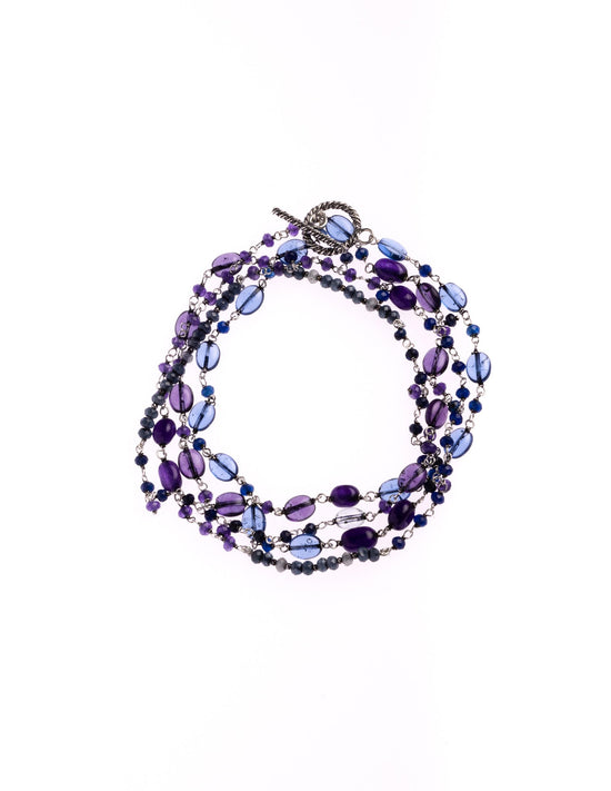 LONG BLUE STONE NECKLACE
