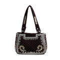 BROWN VELVET BEADED BAG