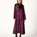 BURGUNDY EMBROIDERED VELVET DJELLABA
