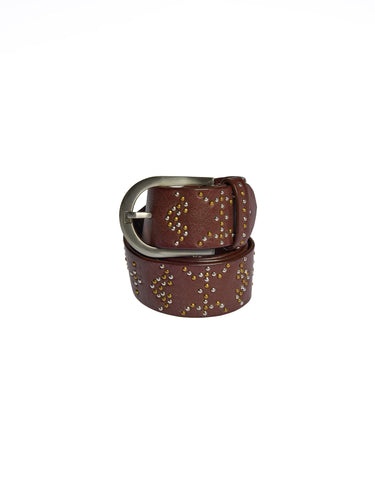 BROWN MIX STUDDED BELT