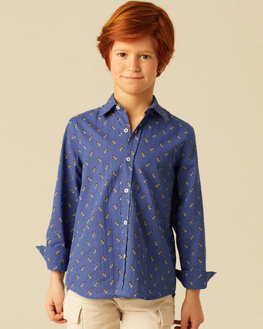 CAMISA HOJAS AZUL