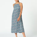 GARDEN POND PRINT STRAPPY DRESS