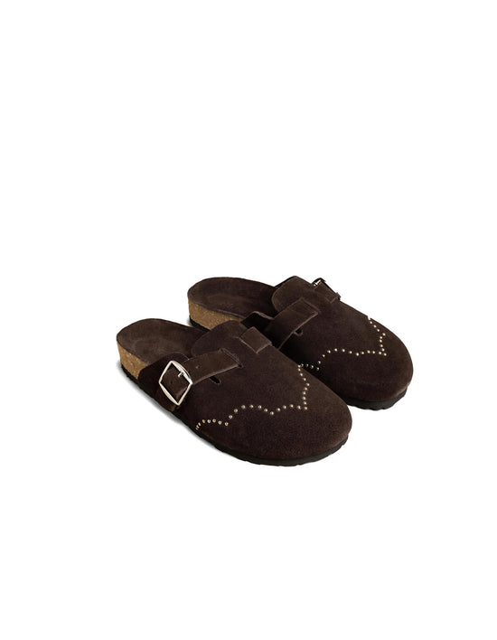 BROWN STUDDED CLOG