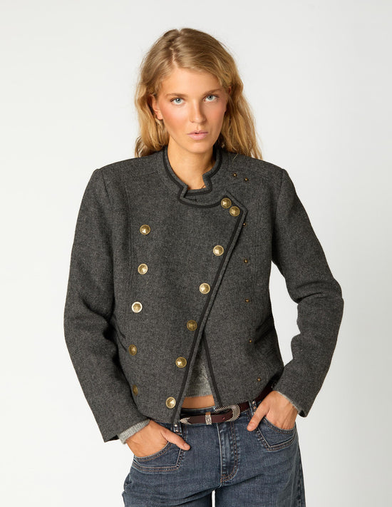 BLAZER CRUZADA ESPIGA GREY
