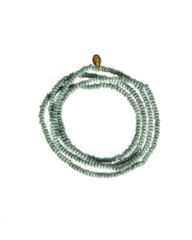 Long Beaded Necklace - Sage