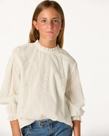 CAMISA CUELLO PERKINS LACE ECRU