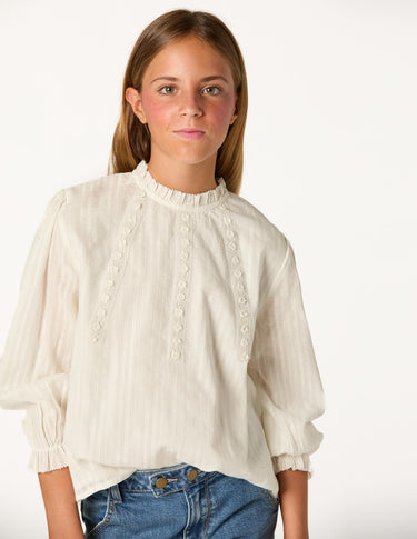 CAMISA CUELLO PERKINS LACE ECRU