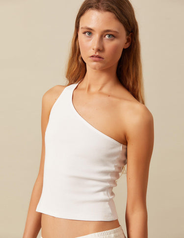 ASYMMETRIC TOP WHITE BACK