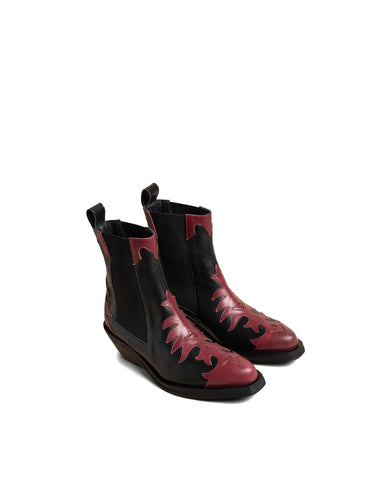 CONTRAST ANKLE BOOT
