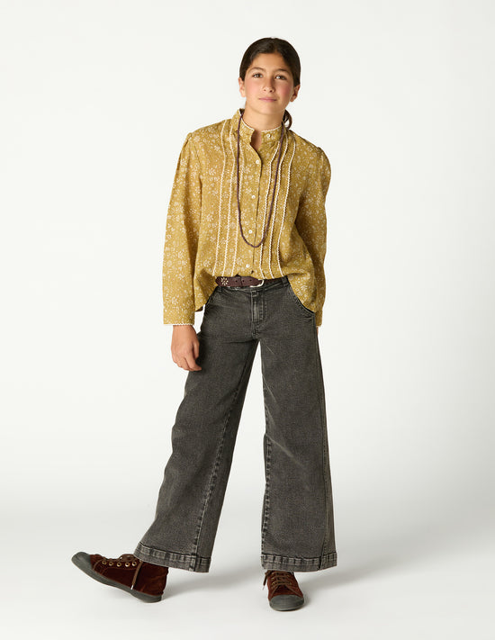 "NN" EMBROIDERED GREY PANTS